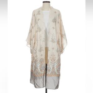 Victoria's Secret Lace Trim Kimono with Paisley Design - Size XS/S - Boho-Chic